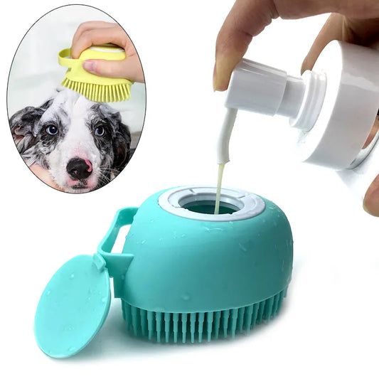 Pet Bath Brush With Soap Dispenser™
